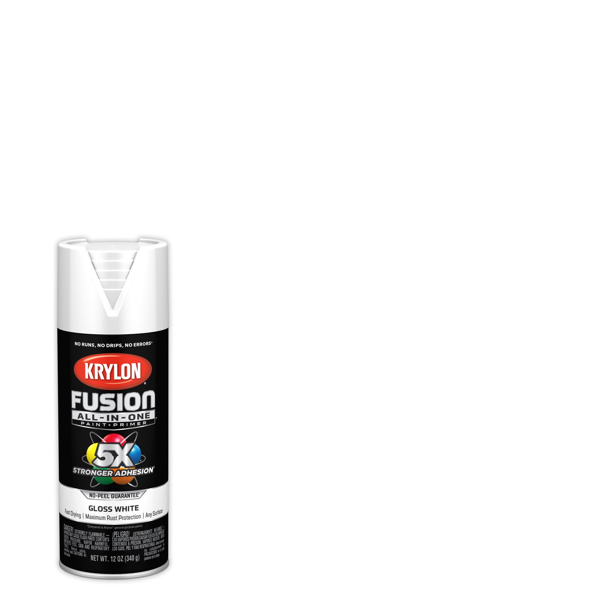 Krylon Fusion All-In-One Spray Paint, Gloss, White, 12 oz.