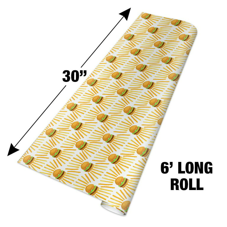 Wrapping Paper Roll Burger Fast Food Wrapping Paper, Hamburger Gift Wrap,  Food Decopatch Paper 