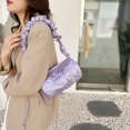 thumbnail image 3 of Bolsos Mujer Bolsos Cruzados Acolchados Casuales Bolso Hombro en Forma Barril (púrpura), 3 of 9