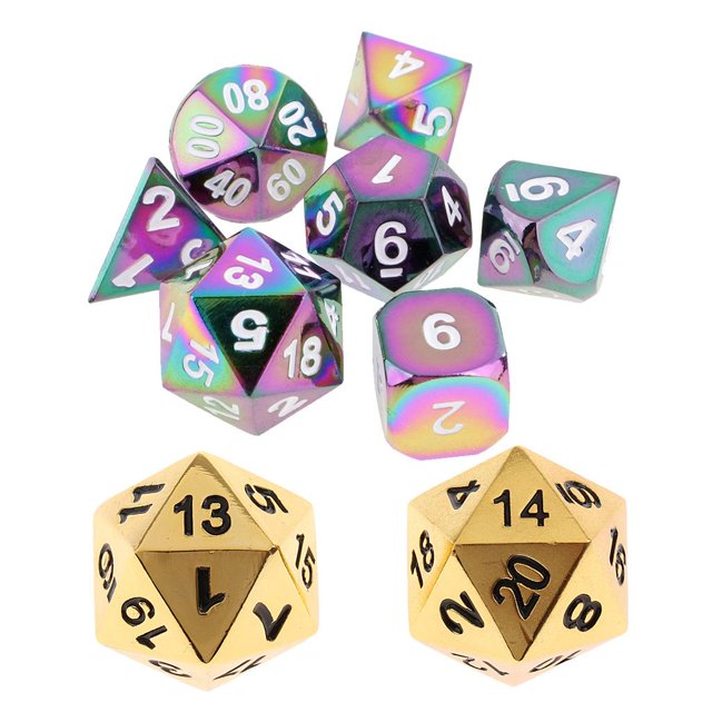 de troqueles de D4-D20 de dados , accesorio de de enseñanza para niños, 9 Uds. CUTICAT Juego de mesa de dados de varias caras
