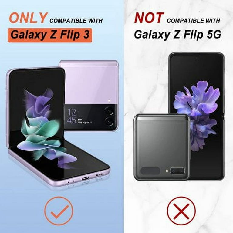 Galaxy Z Flip 3 Case,Samsung Z Flip 3 Cover,Slim Soft TPU Frame
