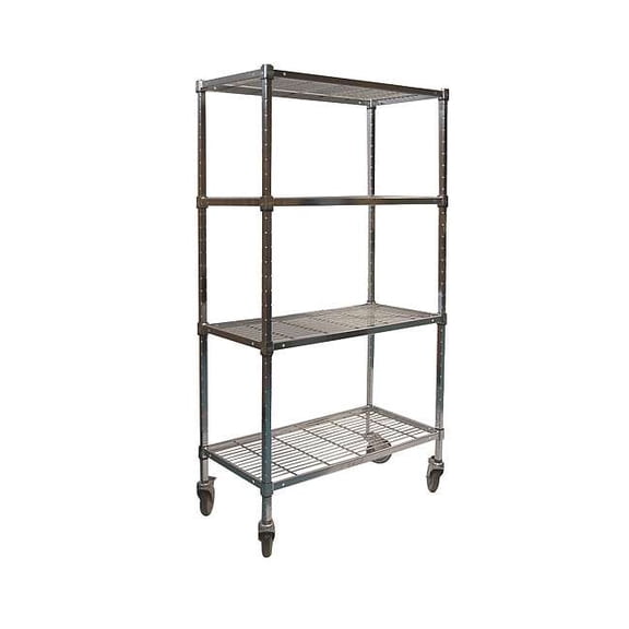 Manufacturer Varies Wire Cart,4 Shelf,36x24x70,Chrome 2HDE9