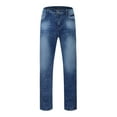 thumbnail image 3 of Mens Jeans Relaxed Fit Straight Leg Elastic Waist Denim Pants Vintage Solid Lightweight Comfortable Travel Long Jeans with Pocket Light Blue M, 3 of 7