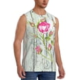 thumbnail image 2 of Pofeuu Vintage Wood Background with Floral Print Men's Muscle T-Shirt, Sleeveless, Muscle Tank, Classic Muscle Tee Top For Men Casual Sleeveless Muscle T-Shirt Trendy Clothes-Medium, 2 of 7