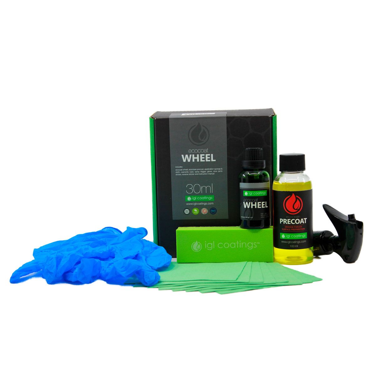 IGL Ecocoat Automotive Tire Dressing Wheel Kit 30 ml. 7 Piece Kit