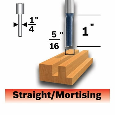 Bosch 5/16In X 1In Carbide Tipped Double Flute Straight Router Bit