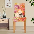 thumbnail image 4 of Yayeee 4 Pack Dining Chair Covers Stretch Parson Chairs Slipcovers Seat Protector, Pink Abstract Floral, 4 of 6
