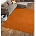 thumbnail image 4 of Ottomanson Fluffy Solid 5x7 Indoor Shag Area Rug, 5'3" x 6'11", Orange, 4 of 11