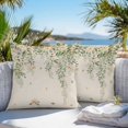 thumbnail image 3 of Throw Pillow Covers 16x16 Inch Set of 2, Watercolor Floral Waterproof Outdoor Pillow Covers, Spring Leaves Flowers Botanical Beige Decorative Cushion Pillowcases for Couch, Sofa, Bed, Garden, Patio, 3 of 9