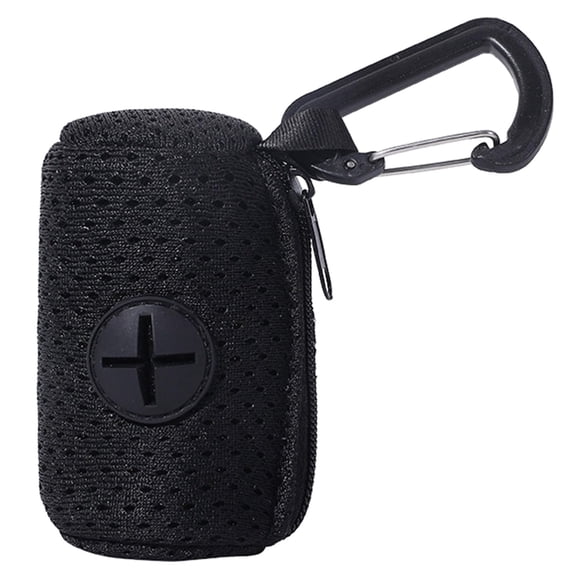 Poop Bag Holder with Clip for Leash, Dog Poop Bag Dispenser, Nylon Poop Bag Carrier, Portable Pet Waste Bag Holder for Walking,Black