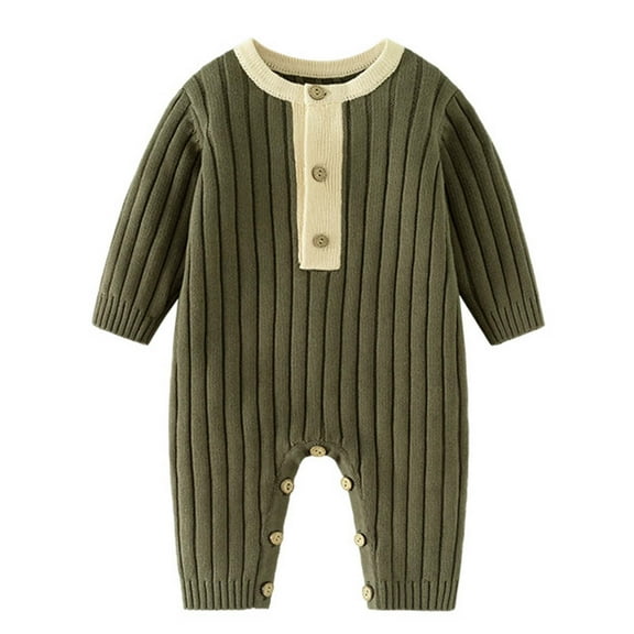 Baby Boys Bodysuits Long Sleeve Knit Sweater Warm Soft Comfortable Clothes Cute Foreign Style Outfit