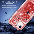 thumbnail image 5 of Entronix Heavy Duty Case Compatible with iPhone 16E, Liquid Glitter Back Cover, Red, 5 of 8
