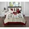 Victoria Classics Adrienne 7 Piece Queen Comforter Set in Red
