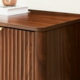 thumbnail image 6 of 67" Fluted Buffet Cabinet Sideboard with Storage, 6-Door Curved Contour Design Storage Cabinet, Wood Mid Century Modern Sideboard for Kitchen and Living Room, Walnut, 6 of 9