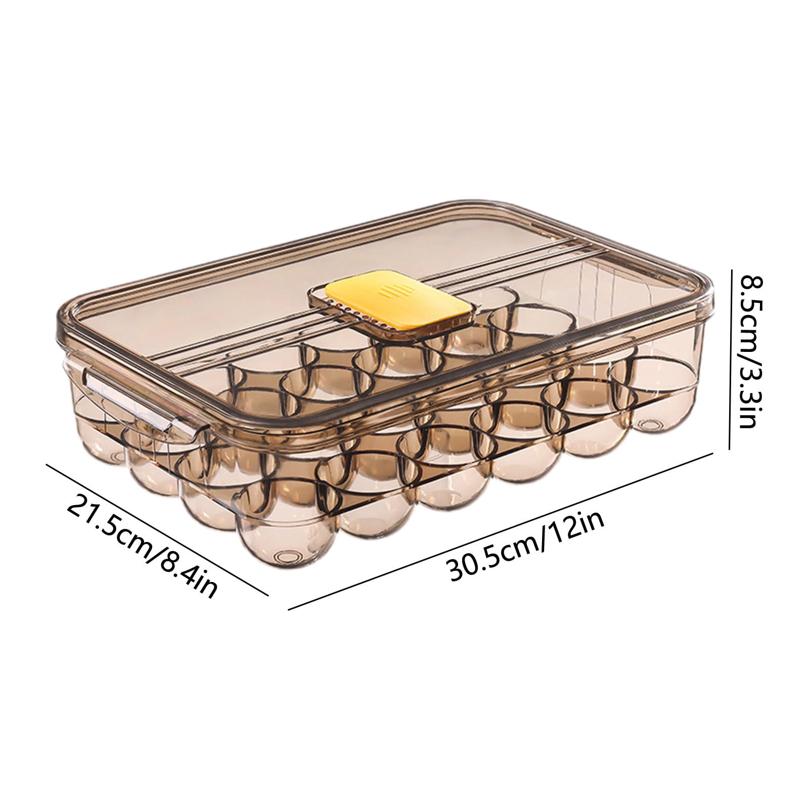 Kuroiy Clear Plastic Egg Storage Container with Lid, Stackable Large Capacity Refrigerator Organizer Box, Thick Airtight Food Fresh Keeper, 30.5x21.5x8.5cm, Stain Resistan