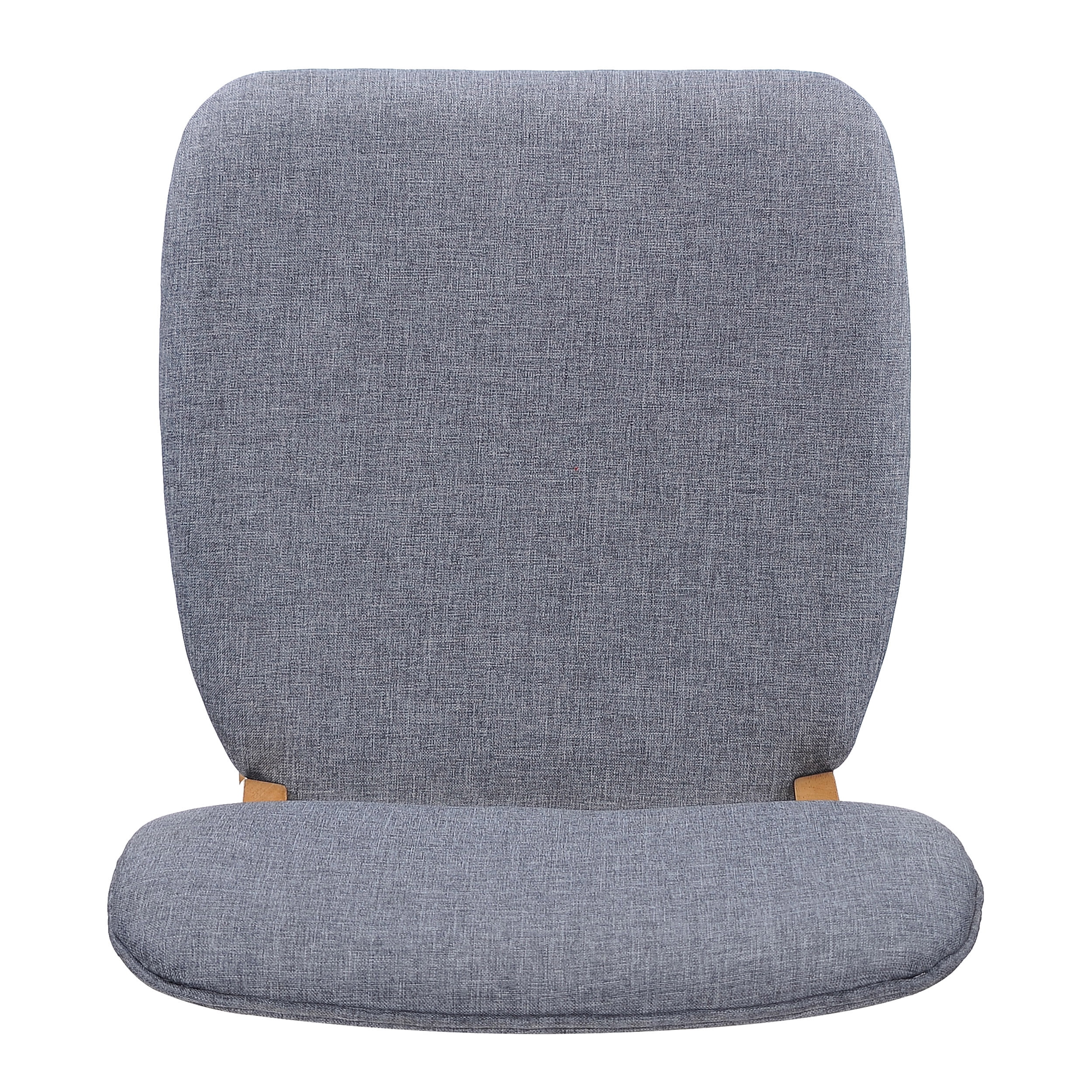 Noble House Colleen Mid-Century Fabric Dining Chairs, Set of 2, Gray, Natural Oak