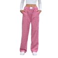 thumbnail image 3 of Pantalones Bóxer de Cuadros A Rayas para Mujer, de Algodón, para Estar en Casa, Informales, Estilo Y2K, con Bolsillos Rojo S, 3 of 9