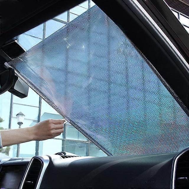 Automatic Retractable Car Sun Shade Foldable Windshield Sunshade Protector Cover Curtain50cm*125cmSilver Laser
