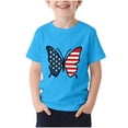 thumbnail image 6 of Amidoa Girls Short Sleeve Graphic Cute 4th of July T-Shirts Casual Tops Kids Soft Summer Crewneck Tees Green Size 120, 6 of 6