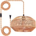 thumbnail image 1 of Lámpara colgante Maliralt de ratán, cable de 5 m, para dormitorio, 1 of 9