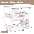 thumbnail image 3 of Full-Over-Full Wood Storage Bed Frame with Staircase & Small Bookshelf, Kids House Bunk Bed with Window, Eave & Door, 3 of 8