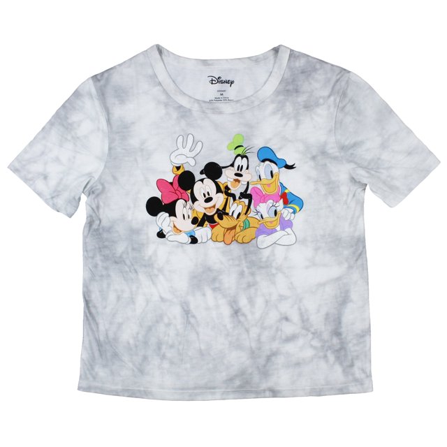 Disney Girls' Mickey Mouse and Friends Distressed Graphic Acid Wash T-Shirt (2X)