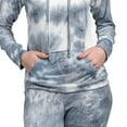 thumbnail image 2 of Hello Mello Dyes The Limit Lounge Hoodie Lightweight Tie Dye Long Sleeve Sweater, Gray (Women's), 2 of 5