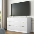 thumbnail image 3 of Oufan 9 Drawer Dresser, Wood Chest of Drawers with Wavy Patterns, Tower Clothes Organizer, Large Storage Cabinet for Living Room, Bedroom, Hallway, 3 of 9