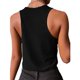 thumbnail image 2 of Camiseta sin mangas con botones a presión para mujer, camiseta cómoda de moda con botones para hacer deporte, 2 of 5