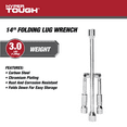thumbnail image 5 of Hyper Tough Heavy Duty Folding Lug Wrench, Carbon Steel, 14-inch Tire Iron, Chrome, 5 of 14