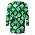 thumbnail image 6 of YUNAFFT St. Patrick's Day Print Loose Fit Comfort Stretch Round Neck Three-Quarter Sleeve Pullover T-Shirt for Women Casual Holiday Festive Top, 6 of 7