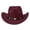 Brick Red, variant on Unisex Blend Wide Brim Cowboy Hat for Classic Western Fedora with Stylish Design for Men and Women for Outdoor Brick Red One Size