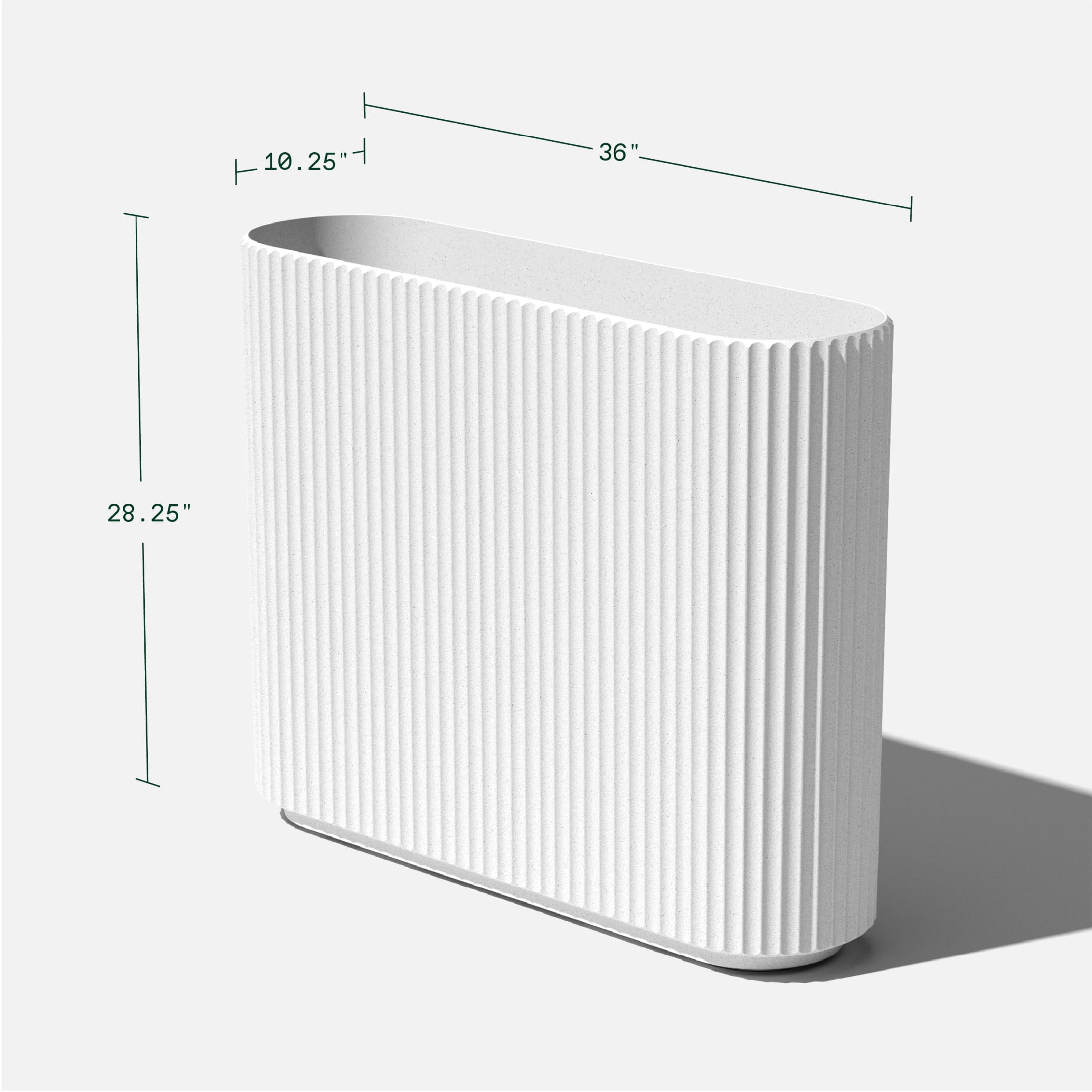 Veradek Demi Series Span 36" Plastic-Stone Planter - (White)