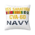 thumbnail image 1 of Funda de almohada súper suave con cremallera para dormitorio, sofá, sillón, USS Saratoga (CV-60), funda de almohada cuadrada suave y acogedora para todas las estaciones, 1 of 8