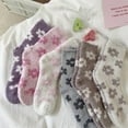 thumbnail image 7 of YooGuoGuo Women's Cottagecore Fuzzy Socks 6Pairs Preppy Cozy Slippers Socks Cute Soft Warm Home Socks Kawaii Sleeping Socking, 7 of 7