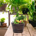thumbnail image 4 of HLONK Pot de Plante en Baril de Bois Simulé Pot de Fleurs en Baril de Résine Contenant pour Plantes pour Décoration Extérieure Ou Intérieure, 4 of 10