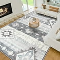 thumbnail image 3 of Ultrug Boho Area Rug Modern Geometric Soft Non Slip Rugs Indoor Floor Carpet for Living Room Bedroom Home Decor,5'x8',Light Grey, 3 of 7