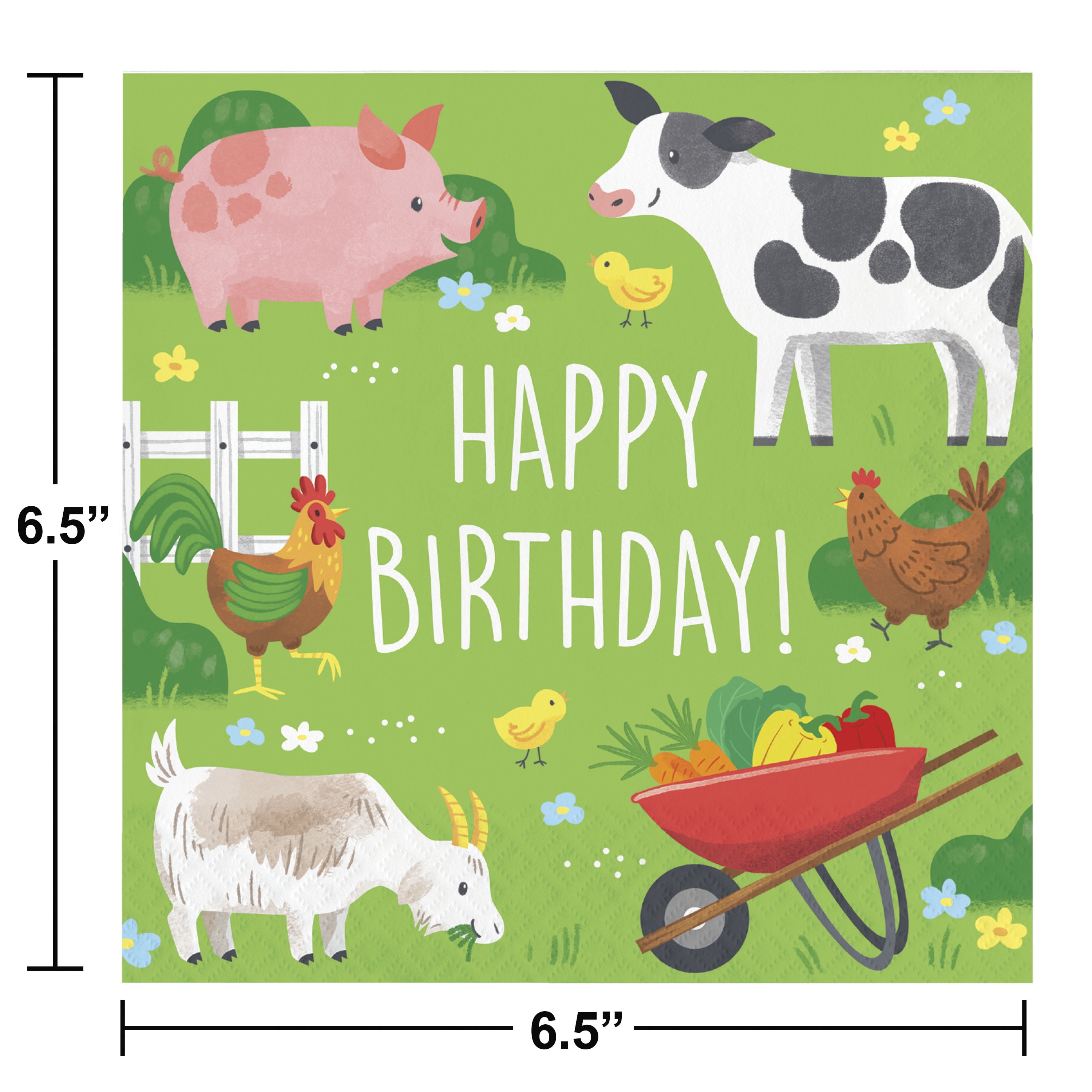 Farm Animals Party Deluxe Tableware and Decorations Kit, Serves 8