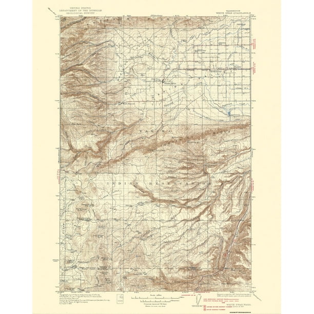 White Swan Washington Quad USGS 1937 23 x 29