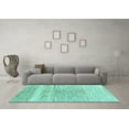 thumbnail image 3 of Ahgly Company Indoor Round Abstract Turquoise Blue Contemporary Area Rugs, 3' Round, 3 of 4