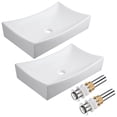 thumbnail image 1 of Aquaterior 2 Pack Rectangle Porcelain Above Counter Vessel Sink Ceramic Basin, 1 of 7