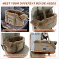 thumbnail image 4 of Unique Bargains Console Dog Car Seat Portable Booster Seat Detachable Washable Front Seats for Small Pets Khaki, 4 of 6