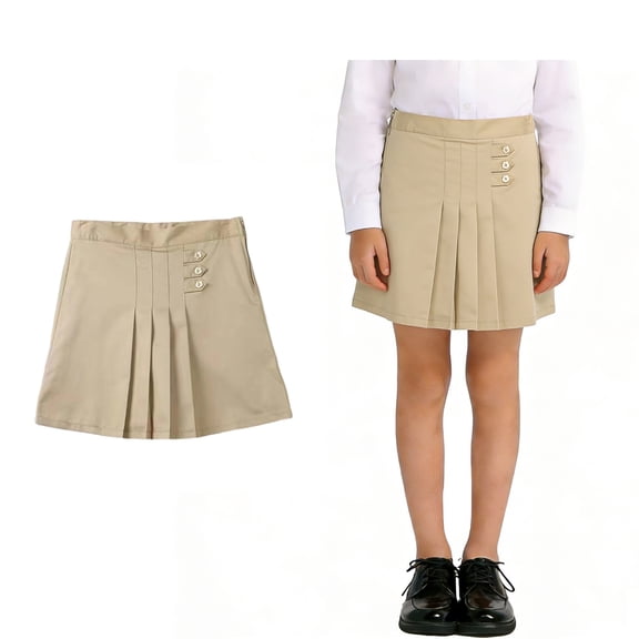 Girls Uniform Skirt Pleated Skirt for Girls Khaki Girl School Uniform School Clothes 11-12 Years