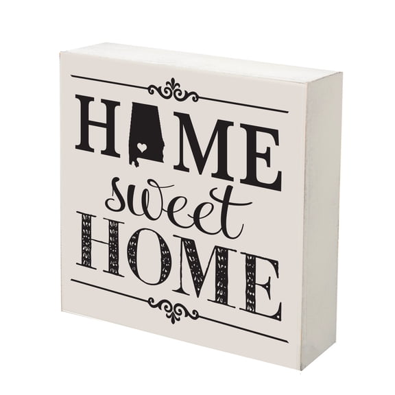 LifeSong Milestones 6x6 Shadow Box White- Alabama (Home Sweet Home)