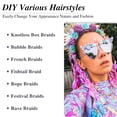 thumbnail image 6 of Pink Blue Hair Extension Ponytail for Braids Synthetic Braid Ponytail Extensions with Elastic Tie Fashion Festival Rave Braids in Hair Extension for Girls (Pack of 2), 6 of 14