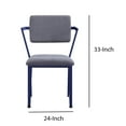thumbnail image 5 of Benjara Fabric Upholstered Metal Base Chair with Flared Armrest, Blue and Gray, 5 of 5