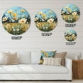 thumbnail image 4 of Designart "Golden Azure Ranunculus Sunlit Field" Floral Oversized Wall Clock, 4 of 5
