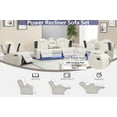 thumbnail image 2 of Hybition PU Leather 3 Pieces Power Reclining Multi-functional Sofa Set - White, 2 of 8