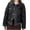 Black, variant on Women's Fake Two Piece Jacket, Spliced Casual Short Coat, Lightweight Polyester Fiber, Warm Fashion Outerwear for Spring Winter Fall Daily Wear