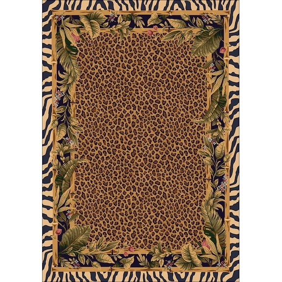 Milliken Top 30 Area Rug Jungle Safari Skins Bordered Zebra 7' 8" x 10' 9" Rectangle